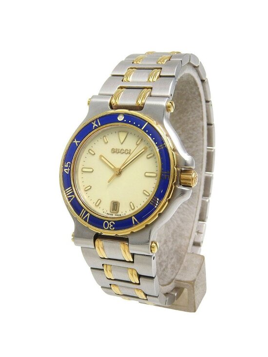 Gucci Stainless Steel Gold Plated Ivory Kuo Analog Display Dial Watch main image 5